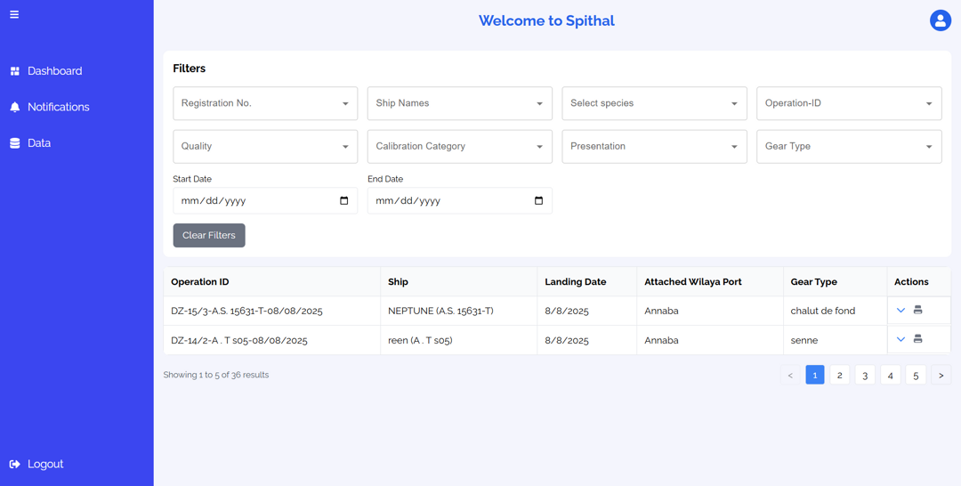 SIPTHAL - Information System for Fisheries Traceability